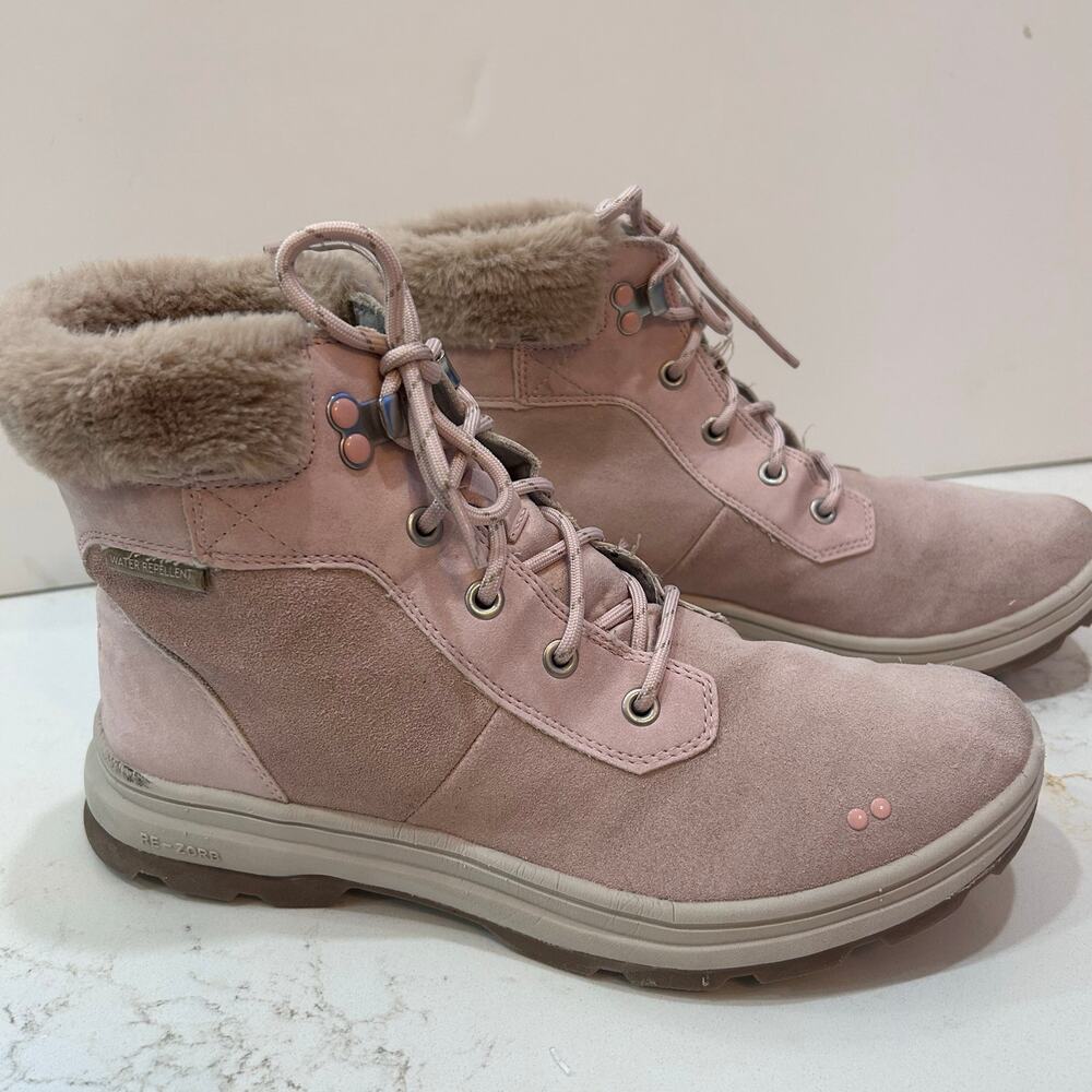 Fairy-core Ryka Water-Repellent Suede Faux Fur Winter Boots Pink – Women’s 8.5